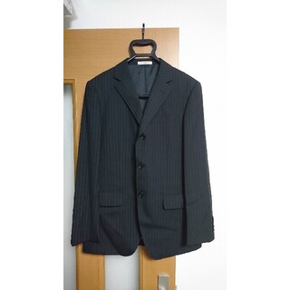 アオキ(AOKI)のLES MUES スーツ ジャケット パンツ AOKI ブラック ストライプ(セットアップ)