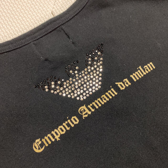 Emporio Armani(エンポリオアルマーニ)の【エンポリオアルマーニ】ラインストーンロゴ　半袖Tシャツ  Mサイズ メンズのトップス(Tシャツ/カットソー(半袖/袖なし))の商品写真