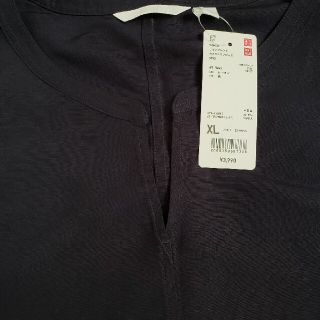 ユニクロ(UNIQLO)のリネンブレンドカフタンワンピース(半袖)(ロングワンピース/マキシワンピース)