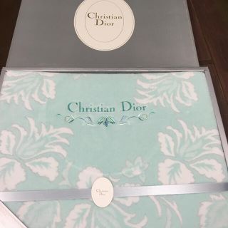 クリスチャンディオール(Christian Dior)のレア【新品未使用】クリスチャンディオール ブランケット シングルサイズ 緑色 綿(布団)