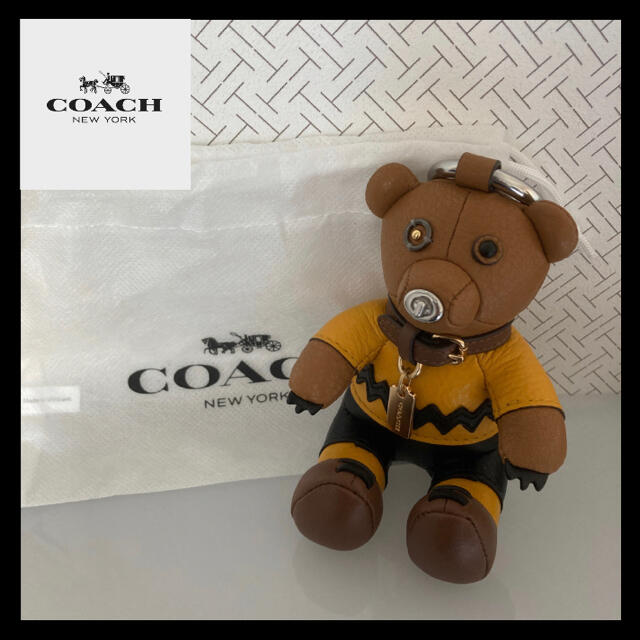 【送料無料】コーチCOACHスヌーピーチャーリーブラウン　キーホルダーぬいぐるみ