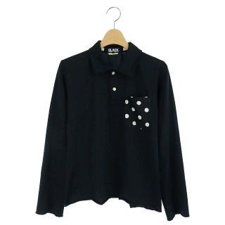 ブラックコムデギャルソン(BLACK COMME des GARCONS)のブラックコムデギャルソン ポロシャツ ポケット ドット柄 長袖 M 黒 /AO(ポロシャツ)