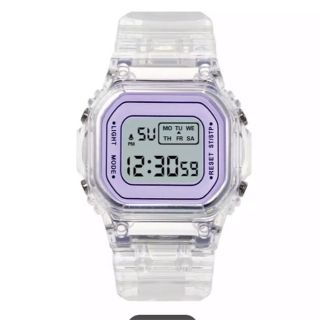 【最終価格】デジタル腕時計　防水　クリアパープル(腕時計(デジタル))
