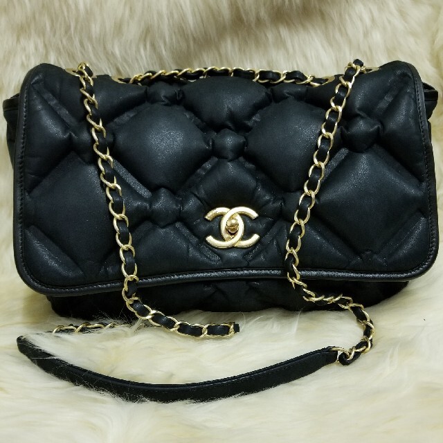 【正規品】CHANEL シャネル 美品 バブルキルト マトラッセ ダブルチェーン