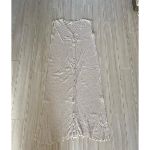 DEUXIEME CLASSE(ドゥーズィエムクラス)のargue linen-cotton rib reversible dress  レディースのワンピース(ロングワンピース/マキシワンピース)の商品写真