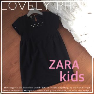 ザラキッズ(ZARA KIDS)の美品ZARA kids♡スタッズ付き上品ワンピース(ワンピース)