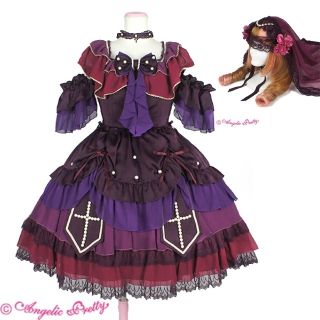 Angelic Pretty(ひざ丈ワンピース ・ パープル/紫色系)の Angelic Pretty(ひざ丈ワンピース ・ パープル/紫色系)の