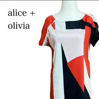 アリスアンドオリビア(Alice+Olivia)のalice + olivia アリスアンドオリヴィア ワンピース 幾何学柄 M(ひざ丈ワンピース)