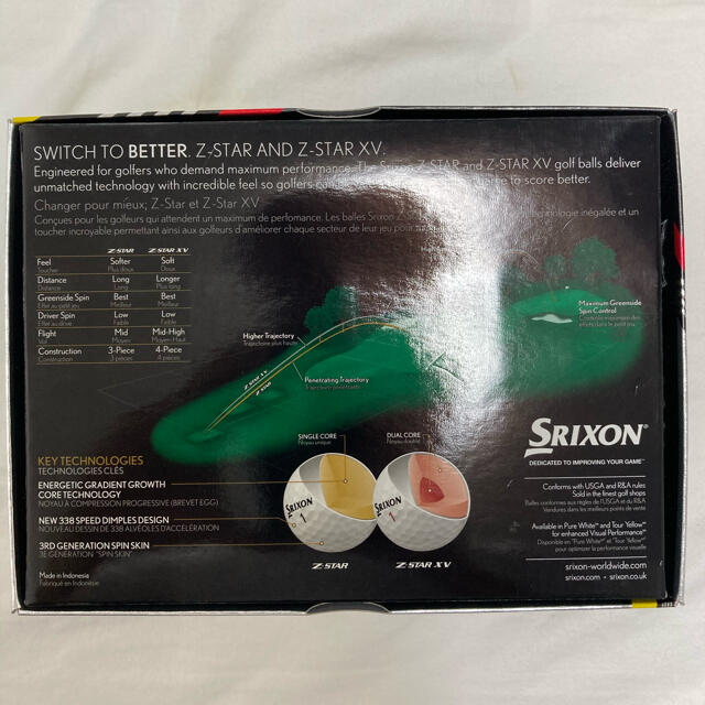 DUNLOP(ダンロップ)のスリクソン Z-STAR XV SRIXON 1ダース イエロー  未使用新品  スポーツ/アウトドアのゴルフ(その他)の商品写真