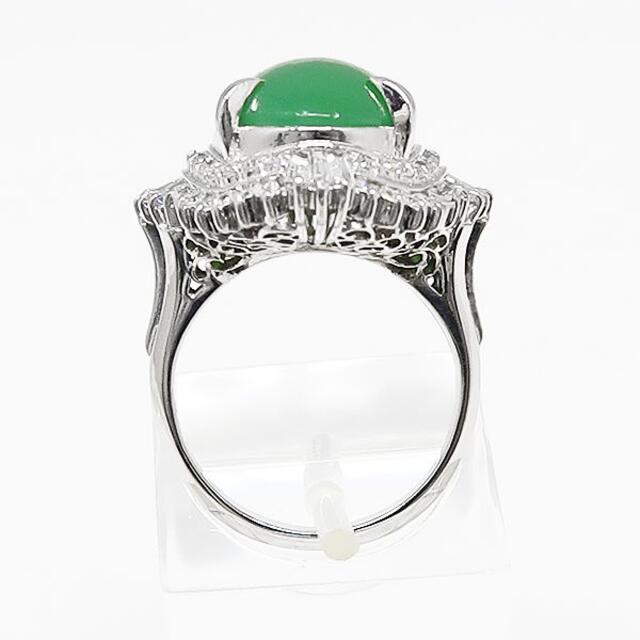 Pt900 翡翠 ダイヤモンド リング 8号　ヒスイ ダイヤ 指輪 #8 レディースのアクセサリー(リング(指輪))の商品写真
