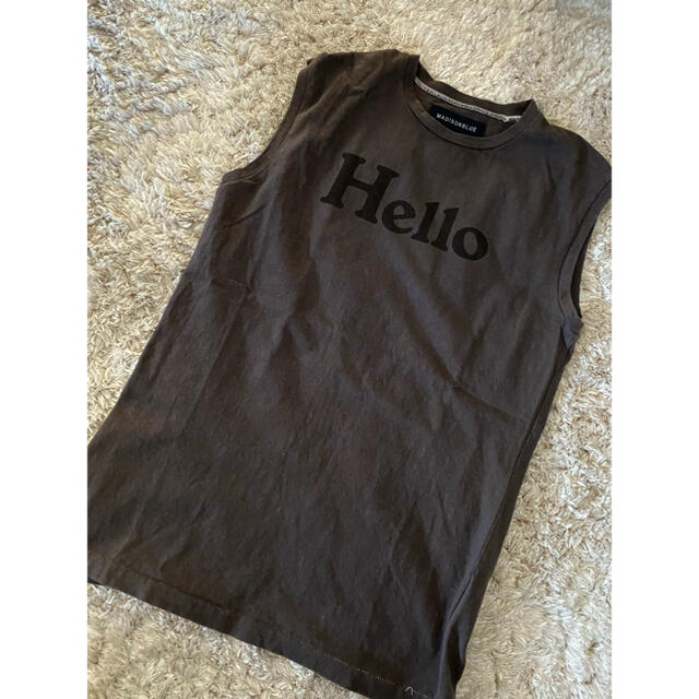 MADISONBLUE(マディソンブルー)のMADISONBLUE Hello ノースリーブＴ マディソンブルー  レディースのトップス(Tシャツ(半袖/袖なし))の商品写真