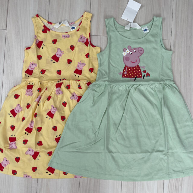 即日出荷 ワンピース130 2枚セット 120-130㎝❤️最新作!大人気アニマルワンピースTシャツセット♡
