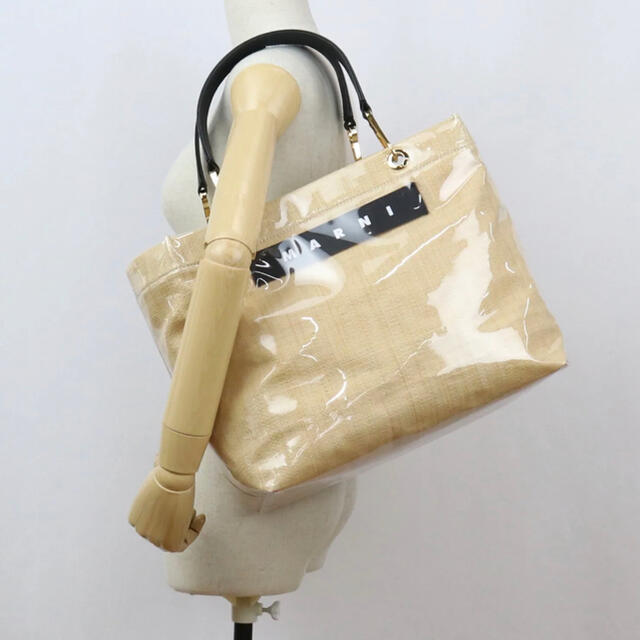 マルニ　グロッシーグリップ　MARNI  PVC×ラフィアバッグ　かごバッグ