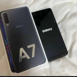 ギャラクシー(Galaxy)の美品 動作確認済 楽天版 Galaxy A7 ブラック 64GB 送料込(スマートフォン本体)