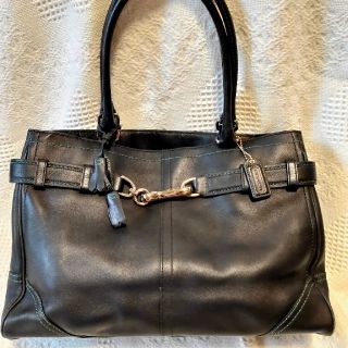 コーチ(COACH)のコーチ COACH ハンドバッグ ハンプトンズ サッチェル タッセル レザー 黒(ハンドバッグ)