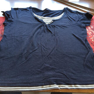 Tシャツ カットソー Ｌ 綿100% (Tシャツ(半袖/袖なし))
