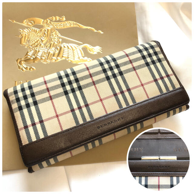 BURBERRY - 美品⭐️バーバリー ノバチェック ロゴ刻印 がま口 ダーク