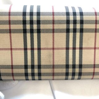 BURBERRY - 美品⭐️バーバリー ノバチェック ロゴ刻印 がま口 ダーク