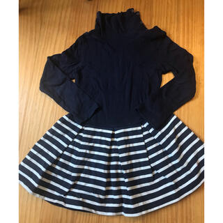 プチバトー(PETIT BATEAU)のpetit bateau ワンピース 長袖　114 (ワンピース)