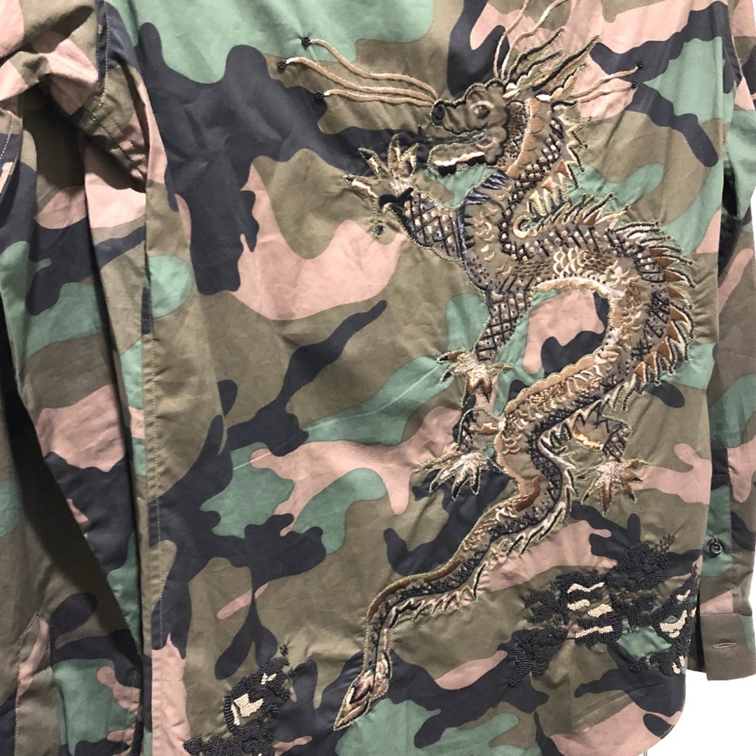 VALENTINO - ヴァレンティノ VALENTINO 迷彩 ドラゴン刺繍 シャツ 長袖
