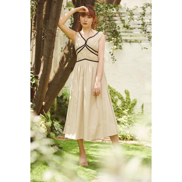 WEB限定セール her lip to Back Double Bow Midi Dress univ-silkroad.uz