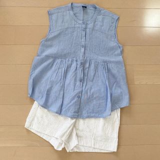 ギャップキッズ(GAP Kids)のGAP ピンタックノースリーブブラウス&ショートパンツ　セット(Tシャツ/カットソー)