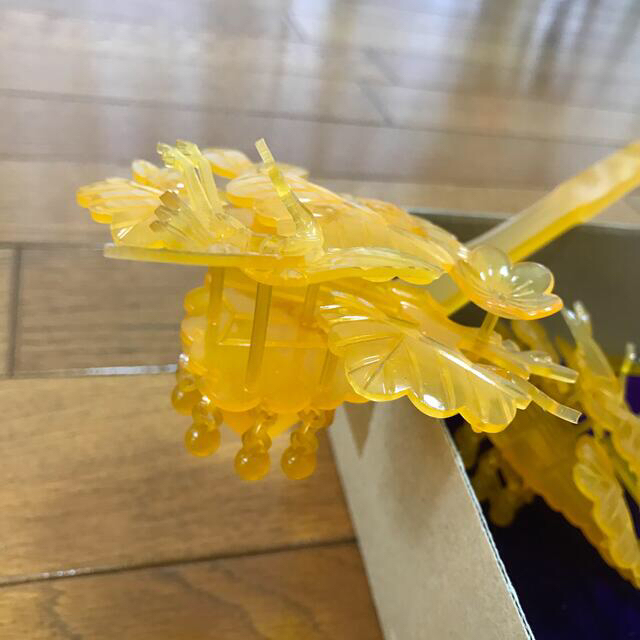 花嫁かんざし べっ甲調 櫛・笄・前挿し・後挿しセットで