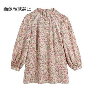 ザラ(ZARA)の🌻7月新作🏖4939◆vintage レトロ 花柄 レース ブラウス(シャツ/ブラウス(長袖/七分))