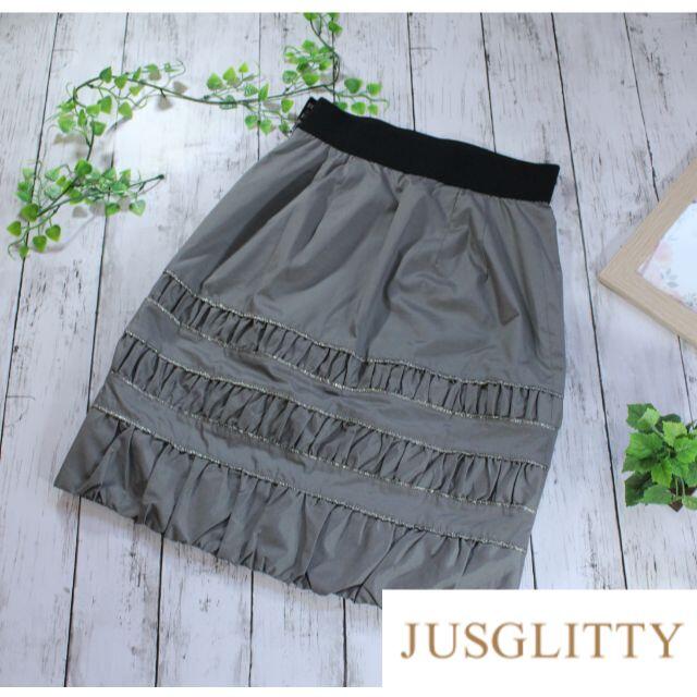 JUSGLITTY(ジャスグリッティー)のタイトスカート 夏 グレー ジャスグリッティー JUSGLITTY《美品》 レディースのスカート(ひざ丈スカート)の商品写真