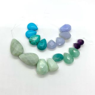 no.71 天然石　アマゾナイト　アメジスト　ブルーレースアゲート　など(各種パーツ)