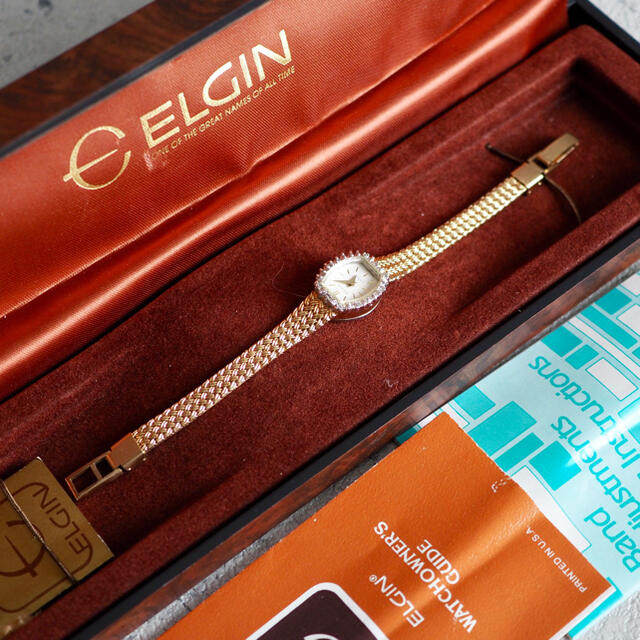 超美品????ELGIN エルジン ダイヤベゼル 電池交換済????トゥモローランド