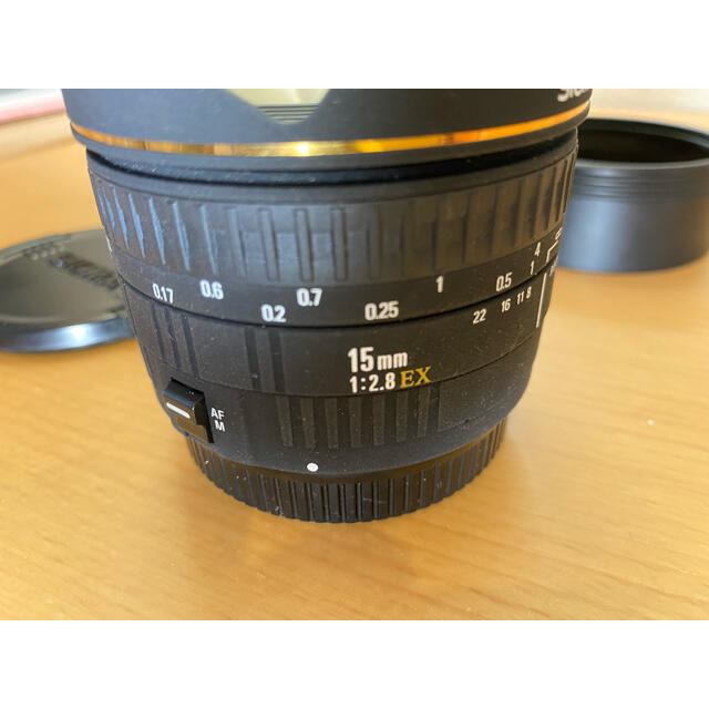 SIGMA(シグマ)のSIGMA 15mm F2.8EX DG  FISHEYE (キヤノン用) スマホ/家電/カメラのカメラ(レンズ(単焦点))の商品写真