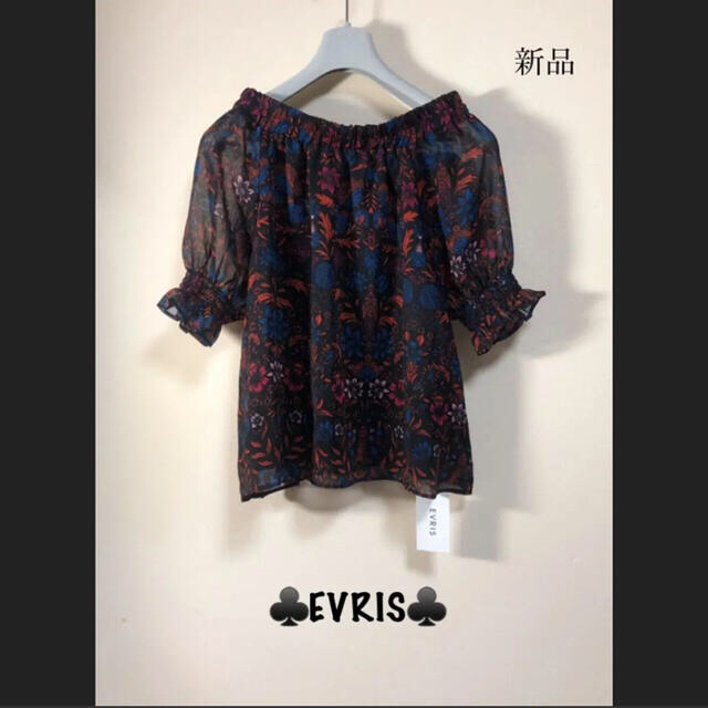 EVRIS(エヴリス)の新品♣️EVRIS♣️ SHEER FLOWERオフショルTOPS❣️夏物断捨離 レディースのトップス(シャツ/ブラウス(半袖/袖なし))の商品写真