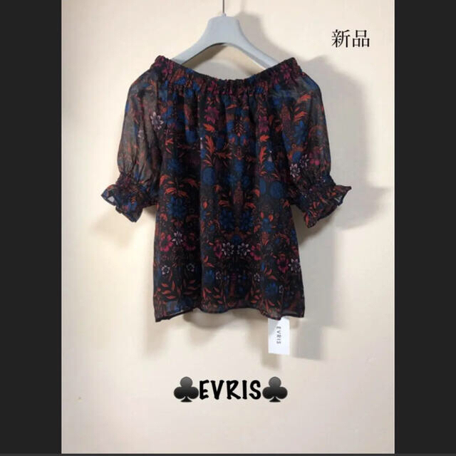 EVRIS(エヴリス)の新品♣️EVRIS♣️ SHEER FLOWERオフショルTOPS❣️夏物断捨離 レディースのトップス(シャツ/ブラウス(半袖/袖なし))の商品写真