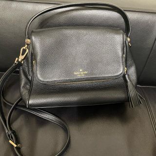 ケイトスペードニューヨーク(kate spade new york)のケイトスペード　ハンドバッグ　ショルダーバッグ　2way ブラック　フリンジ(ショルダーバッグ)