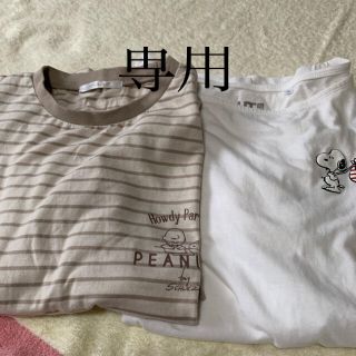 ユニクロ(UNIQLO)のスヌーピー Tシャツ2枚組(Tシャツ(半袖/袖なし))