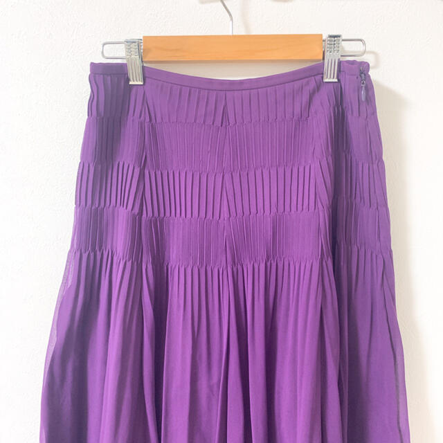 ANAYI(アナイ)のANAYI アナイ 膝丈スカート シフォン カジュアル パープル レディースのスカート(ひざ丈スカート)の商品写真
