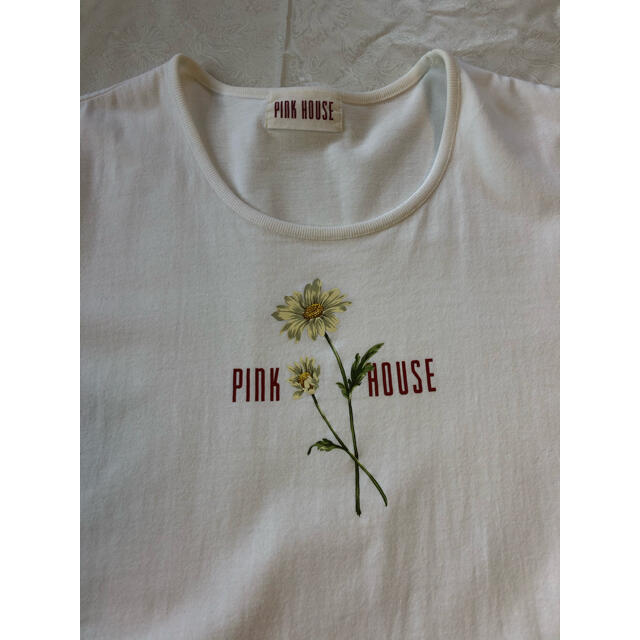 PINK HOUSE(ピンクハウス)のピンクハウス♡ロゴとマーガレットのプリントシンプルTシャツ♡ レディースのトップス(Tシャツ(半袖/袖なし))の商品写真