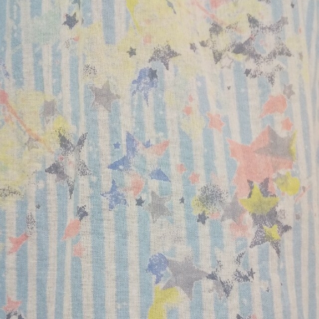 パステルブルー 水色 ストライプ ワンピース 星柄  レディースのワンピース(ひざ丈ワンピース)の商品写真