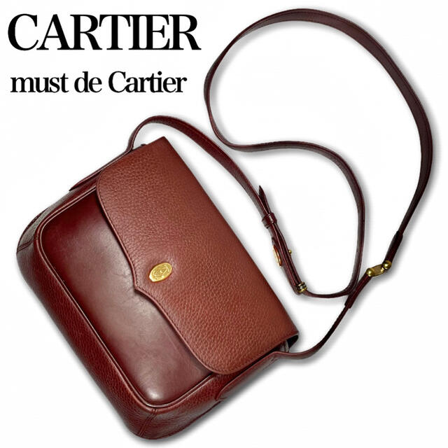 Cartier マストライン　レザー　ショルダーバッグ