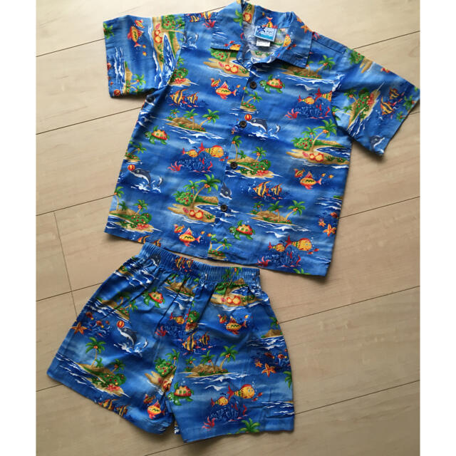 RJCアロハシャツ　セットアップ キッズ/ベビー/マタニティのキッズ服男の子用(90cm~)(甚平/浴衣)の商品写真