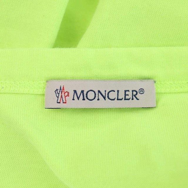 MONCLER(モンクレール)のモンクレール カットソー Tシャツ 半袖 ロゴ プリント 国内正規 XL 黄緑  メンズのトップス(Tシャツ/カットソー(半袖/袖なし))の商品写真