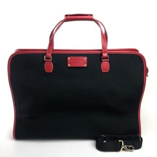 ケイトスペードニューヨーク(kate spade new york)のケイトスペード Kate Spade バイカラー ラージ 2WAY ショルダーバッグ ボストンバッグ キャンバス/レザー ブラック×レッド(ボストンバッグ)