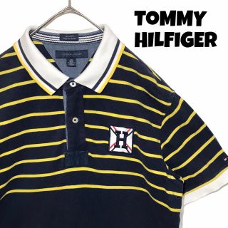 トミーヒルフィガー(TOMMY HILFIGER)の【希少デザイン】トミーヒルフィガー TOMMY ポロシャツ L ネイビー 古着(ポロシャツ)