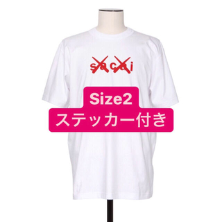 サカイ(sacai)のsacai x KAWS Flock Print T-Shirt サイズ2(Tシャツ/カットソー(半袖/袖なし))