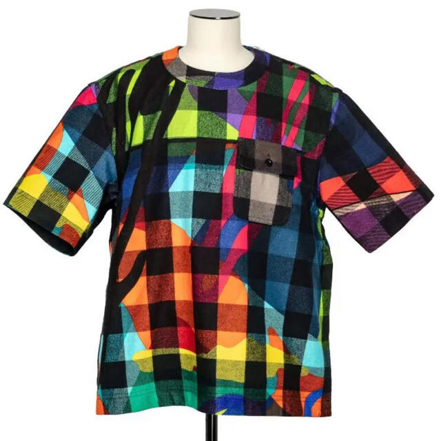 sacai(サカイ)のsacai × kaws plaid pullover サイズ1 ステッカー付き メンズのトップス(Tシャツ/カットソー(半袖/袖なし))の商品写真