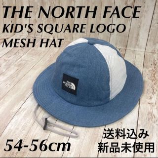 ザノースフェイス(THE NORTH FACE)のノースフェイス キッズスクウェアロゴメッシュハット 54〜56cm 新品未使用(帽子)