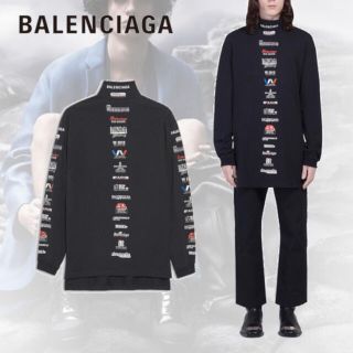 BALENCIAGA ロンT マルチロゴ　ハイネック