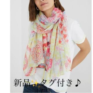 新品✨タグ付き♪未開封❣️ デシグアル　手描き風の華やかなストール💓大特価‼️(ストール/パシュミナ)