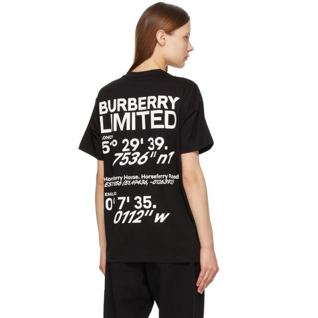 BURBERRY - 【新品】BURBERRY バーバリー ロゴ&座標 Tシャツ ブラック